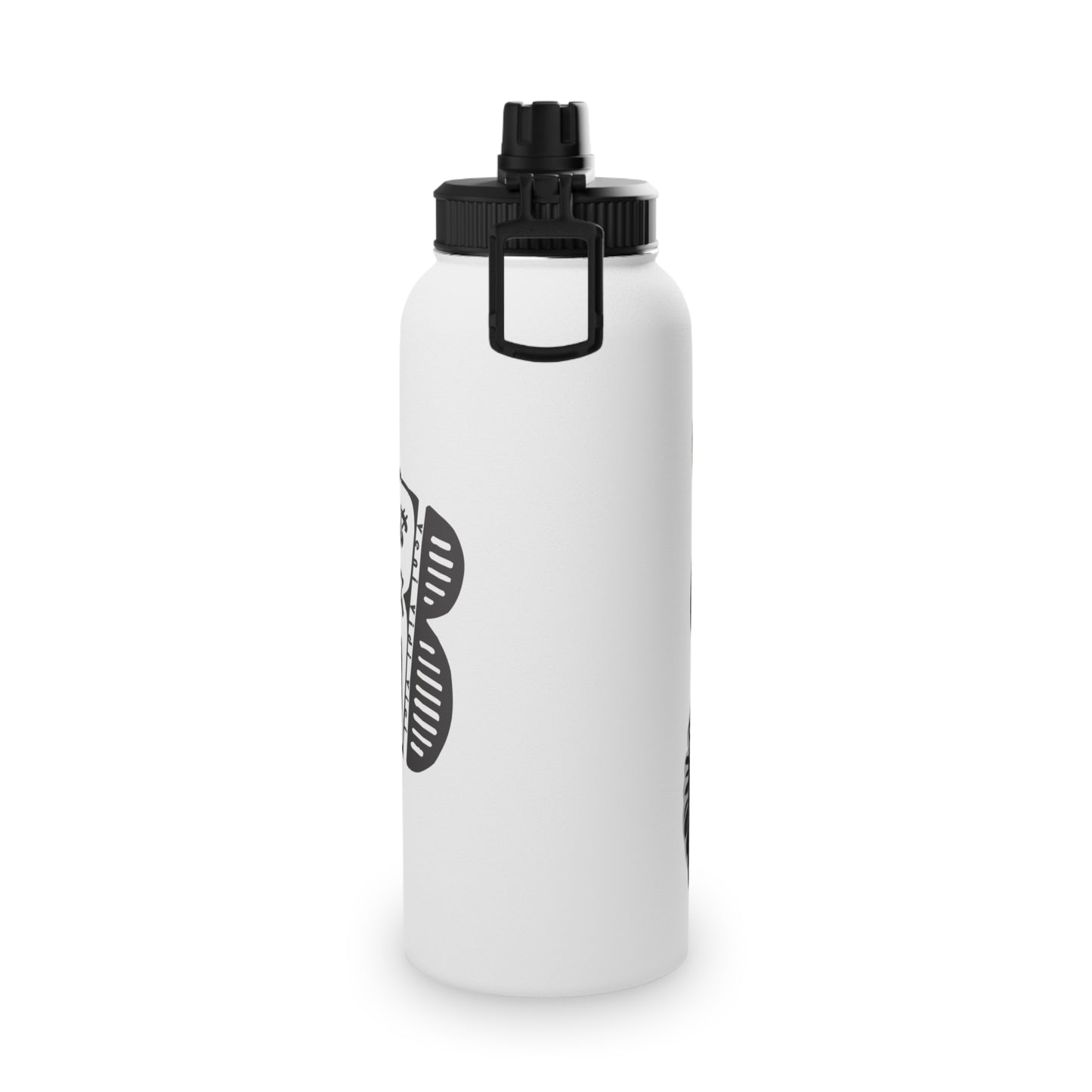 3keyz Cool Bear Black&Silver Stainless Steel Water Bottle with Sports Lid