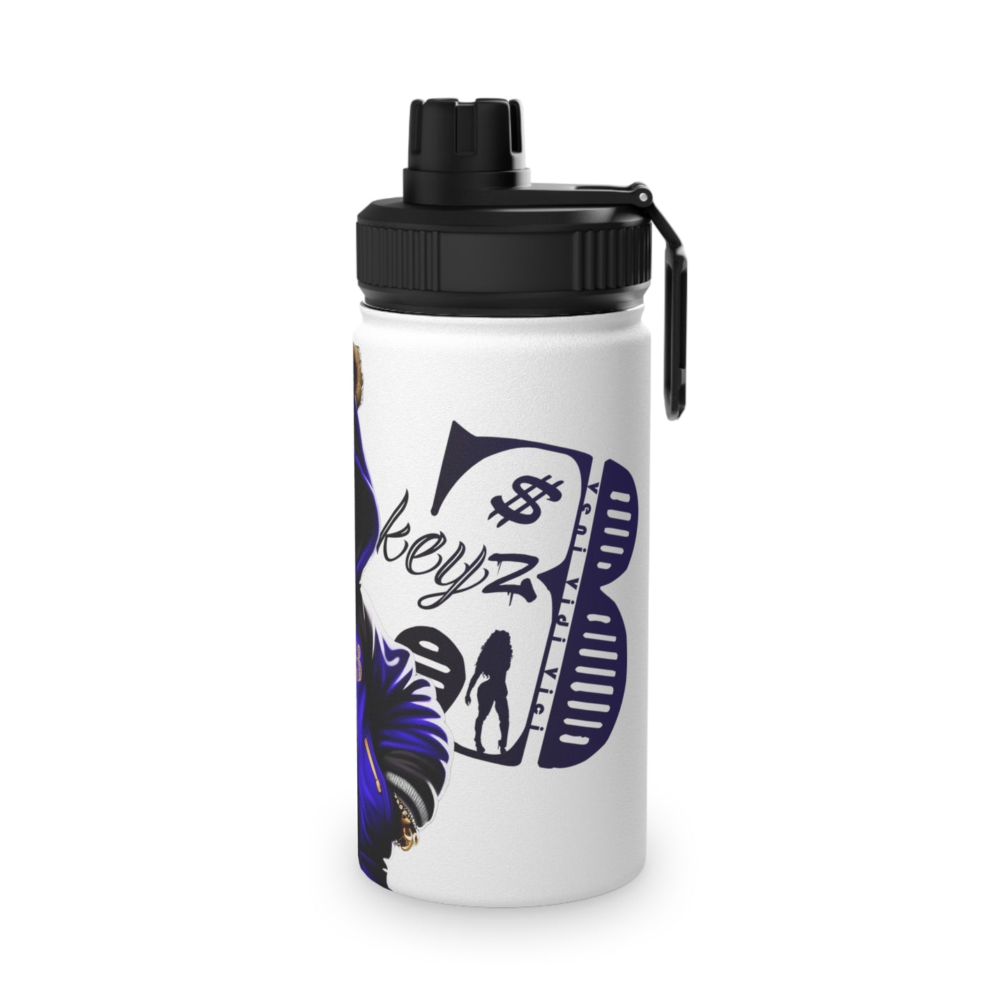 3keyz Cool Bear Blue Stainless Steel Water Bottle with Sports Lid