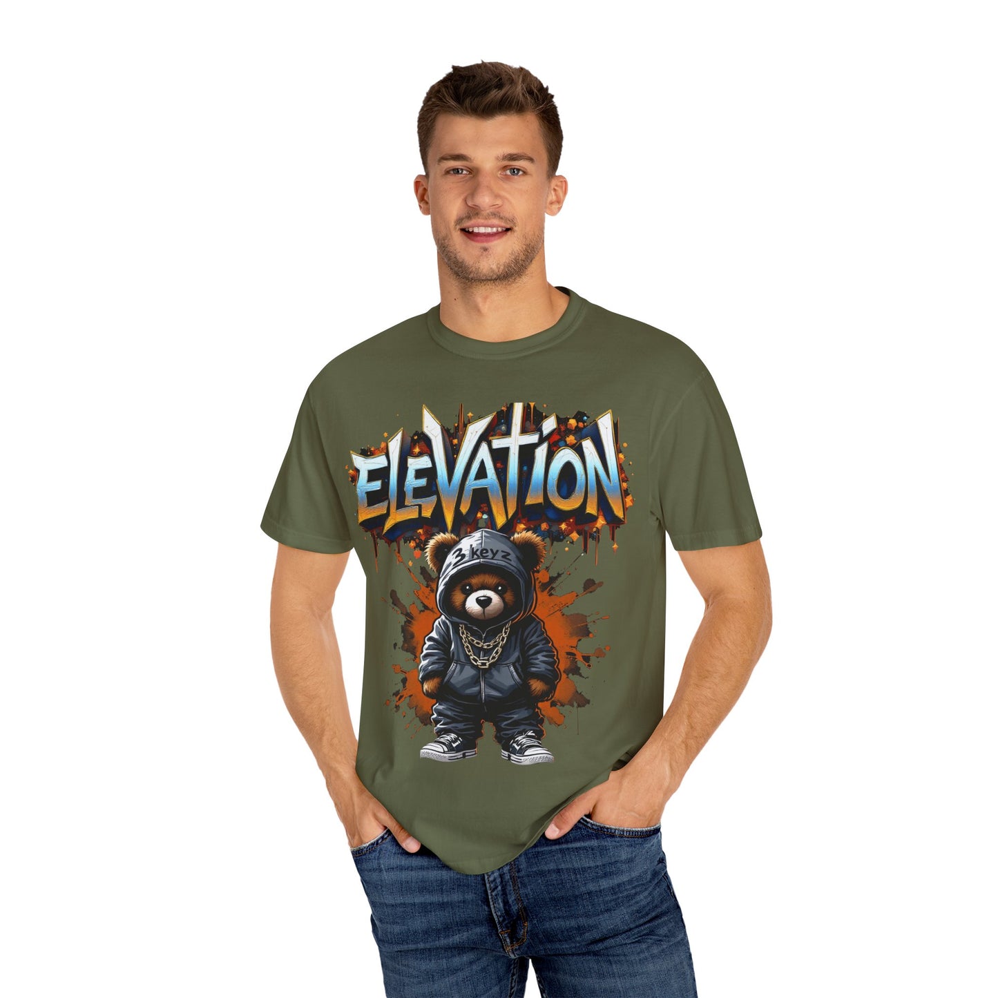 Street Drip T-shirt - Elevation Teddy Drip Orange Fierce