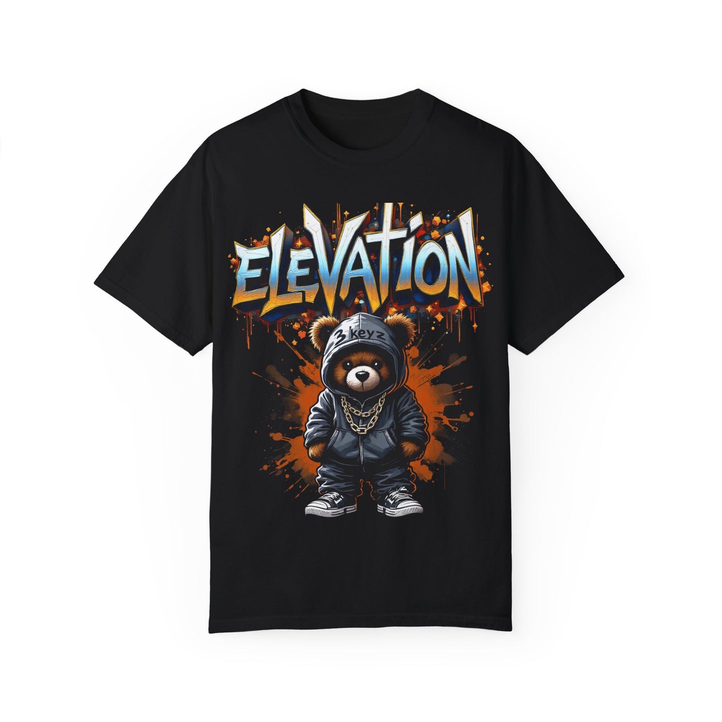 Street Drip T-shirt - Elevation Teddy Drip Orange Fierce