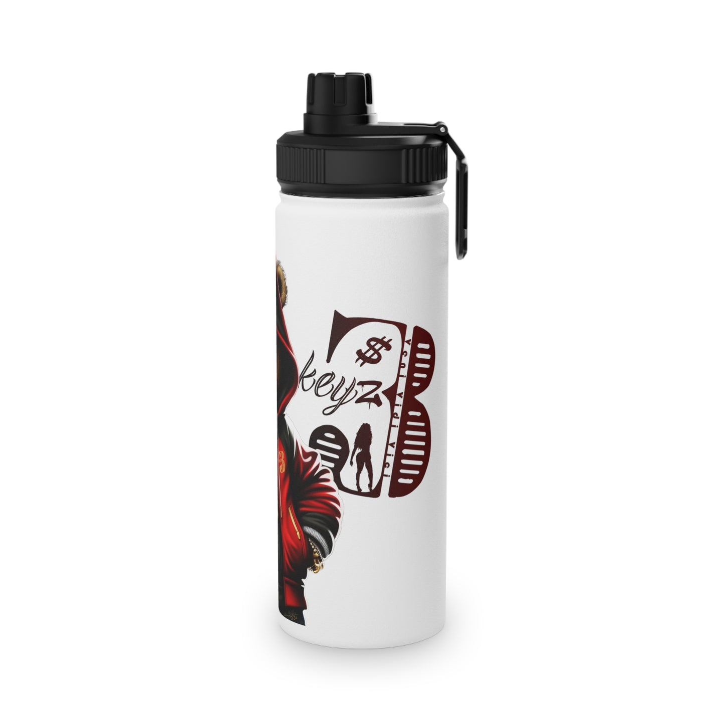 3keyz Cool Bear Red Stainless Steel Water Bottle with Sports Lid