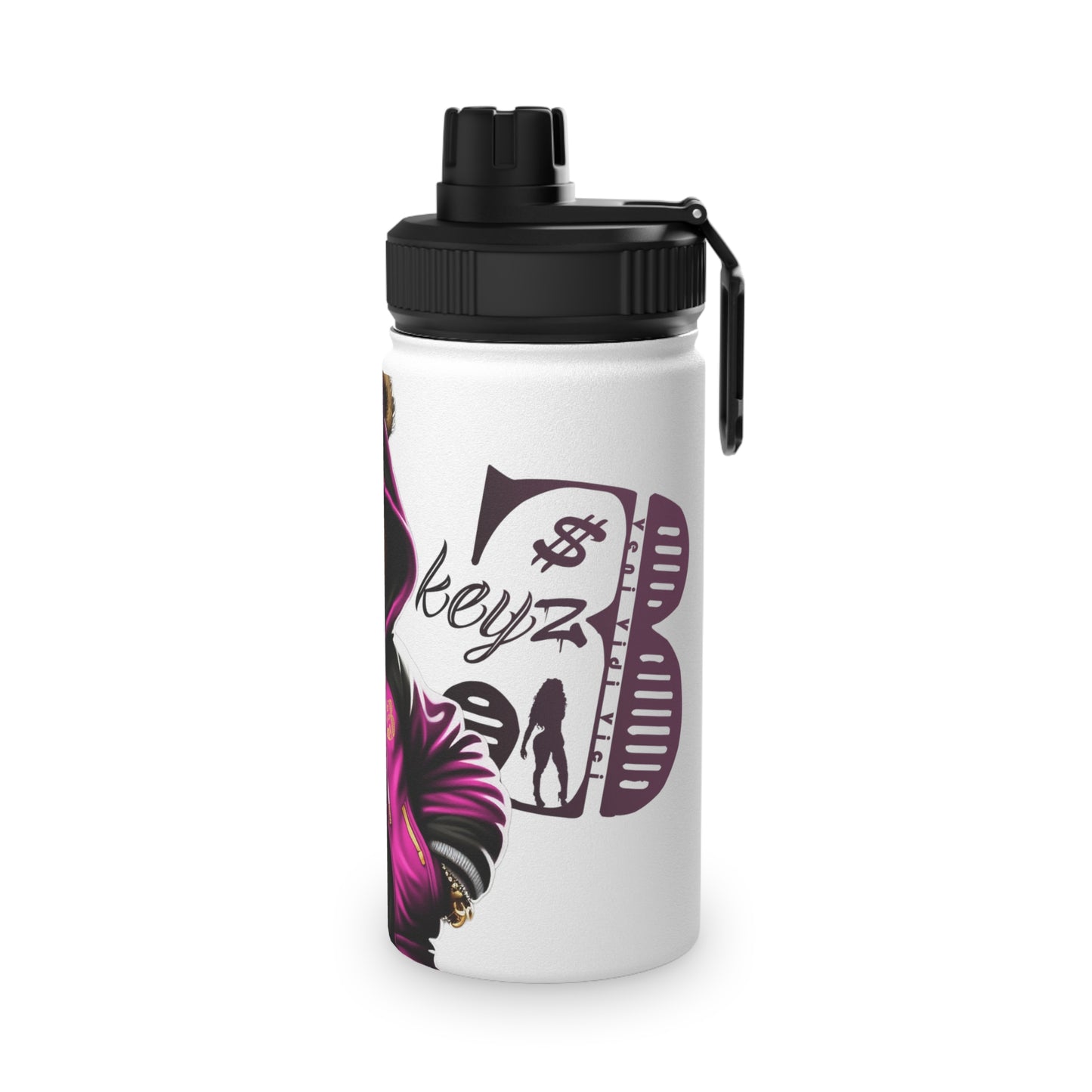 3keyz Cool Bear Pink Stainless Steel Water Bottle with Sports Lid