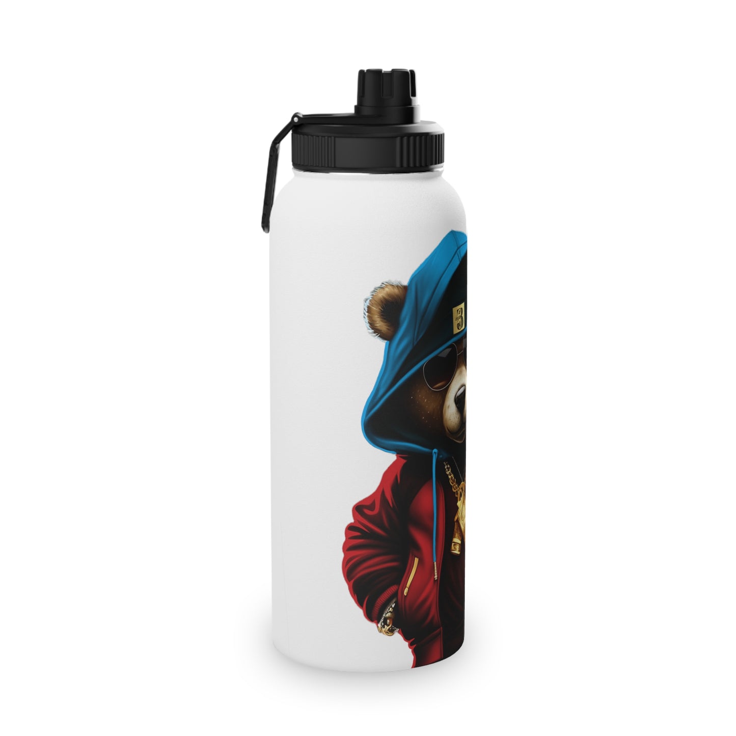 3keyz Cool Bear RWB Stainless Steel Water Bottle with Sports Lid