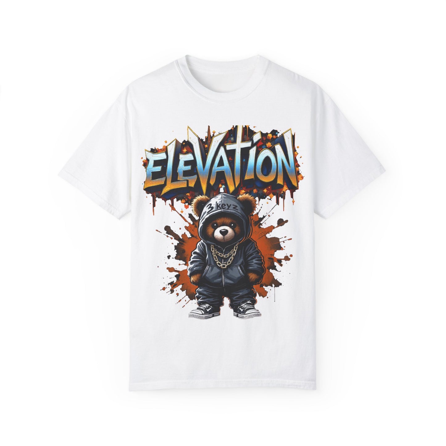Street Drip T-shirt - Elevation Teddy Drip Orange Fierce