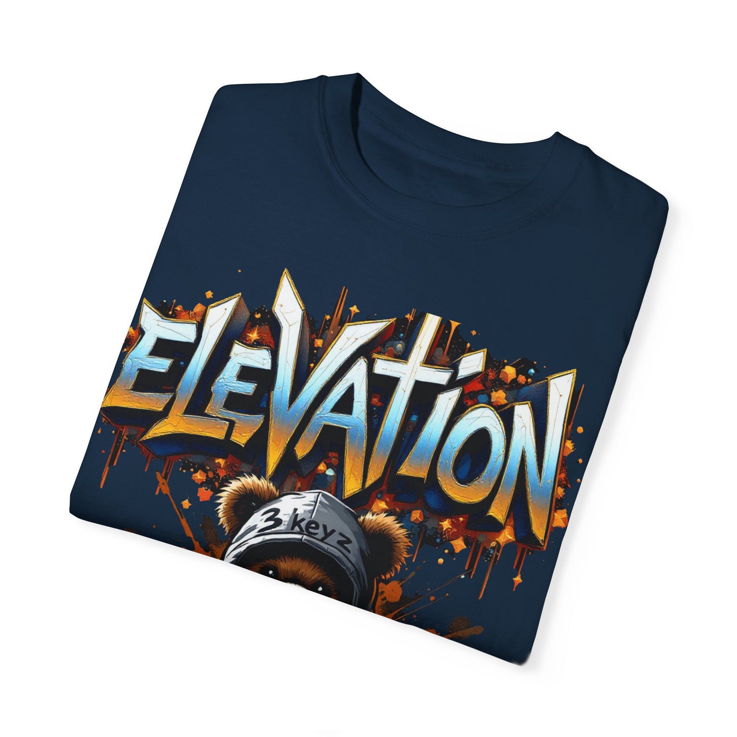 Street Drip T-shirt - Elevation Teddy Drip Orange Fierce