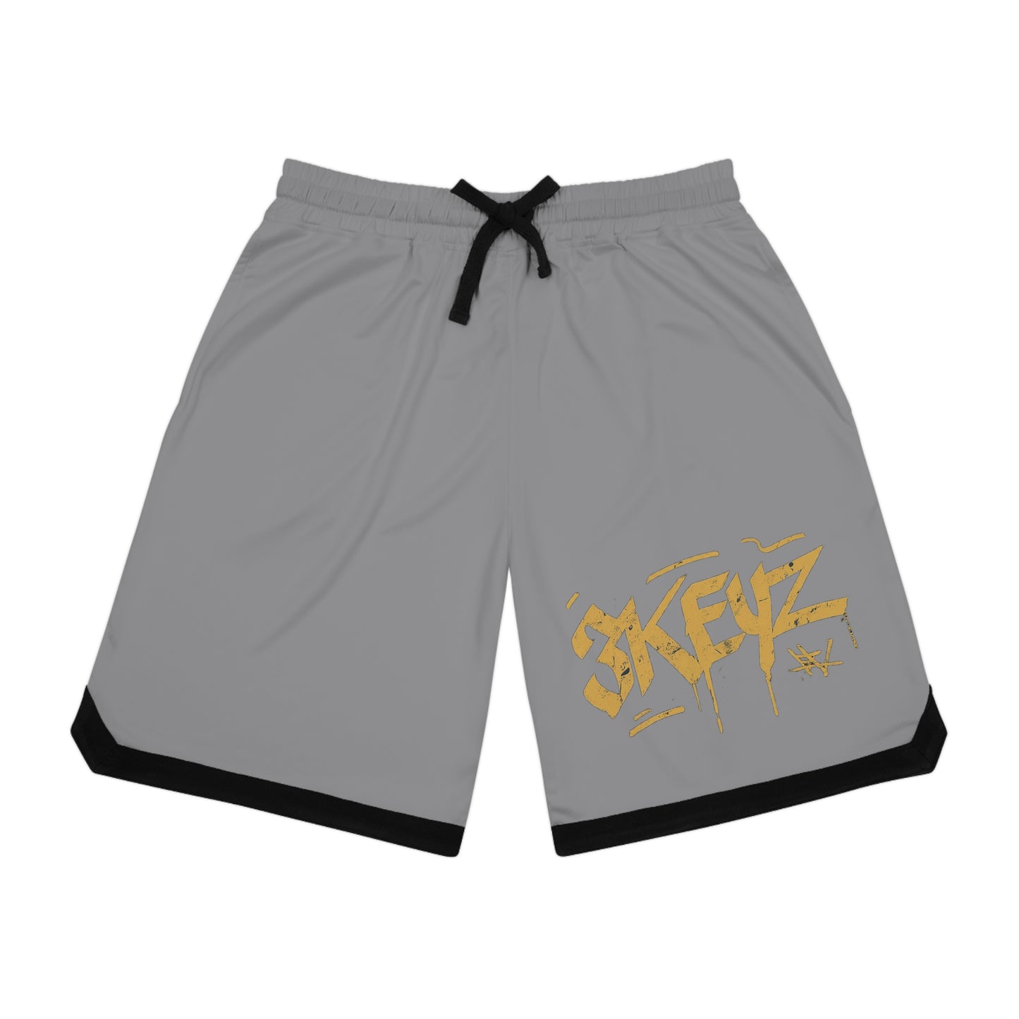 3keyz Basketball Shorts Drip Gold Silver Design