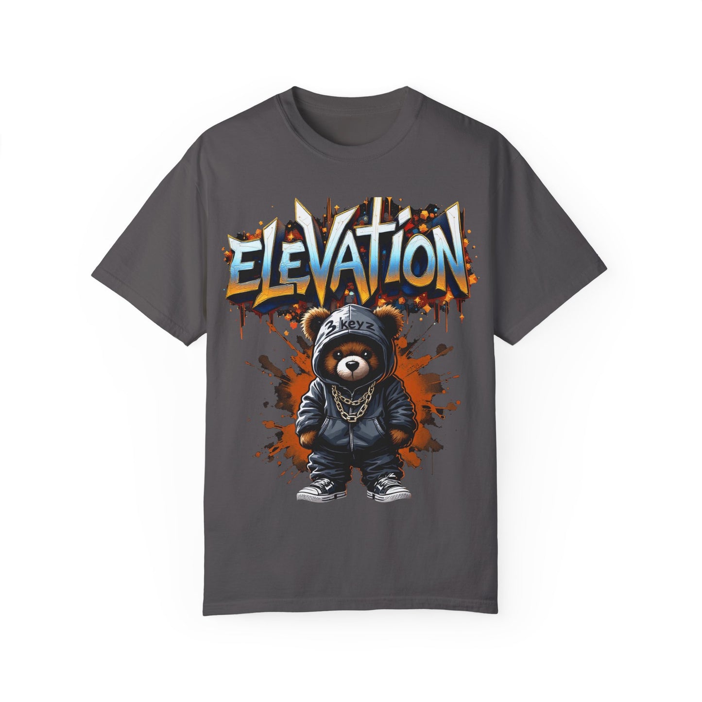 Street Drip T-shirt - Elevation Teddy Drip Orange Fierce