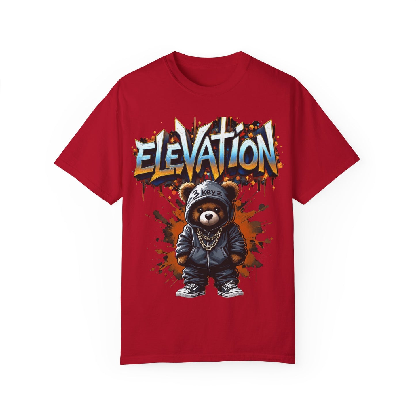 Street Drip T-shirt - Elevation Teddy Drip Orange Fierce