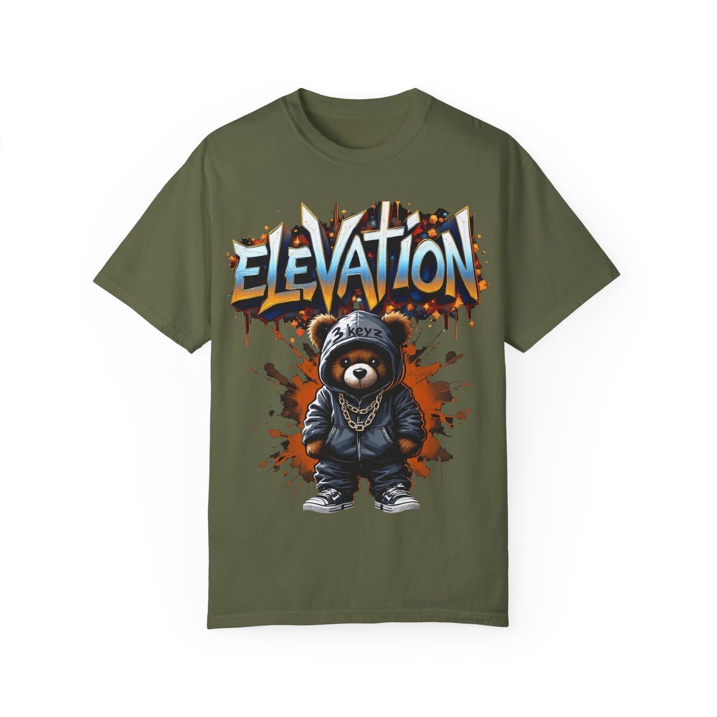 Street Drip T-shirt - Elevation Teddy Drip Orange Fierce