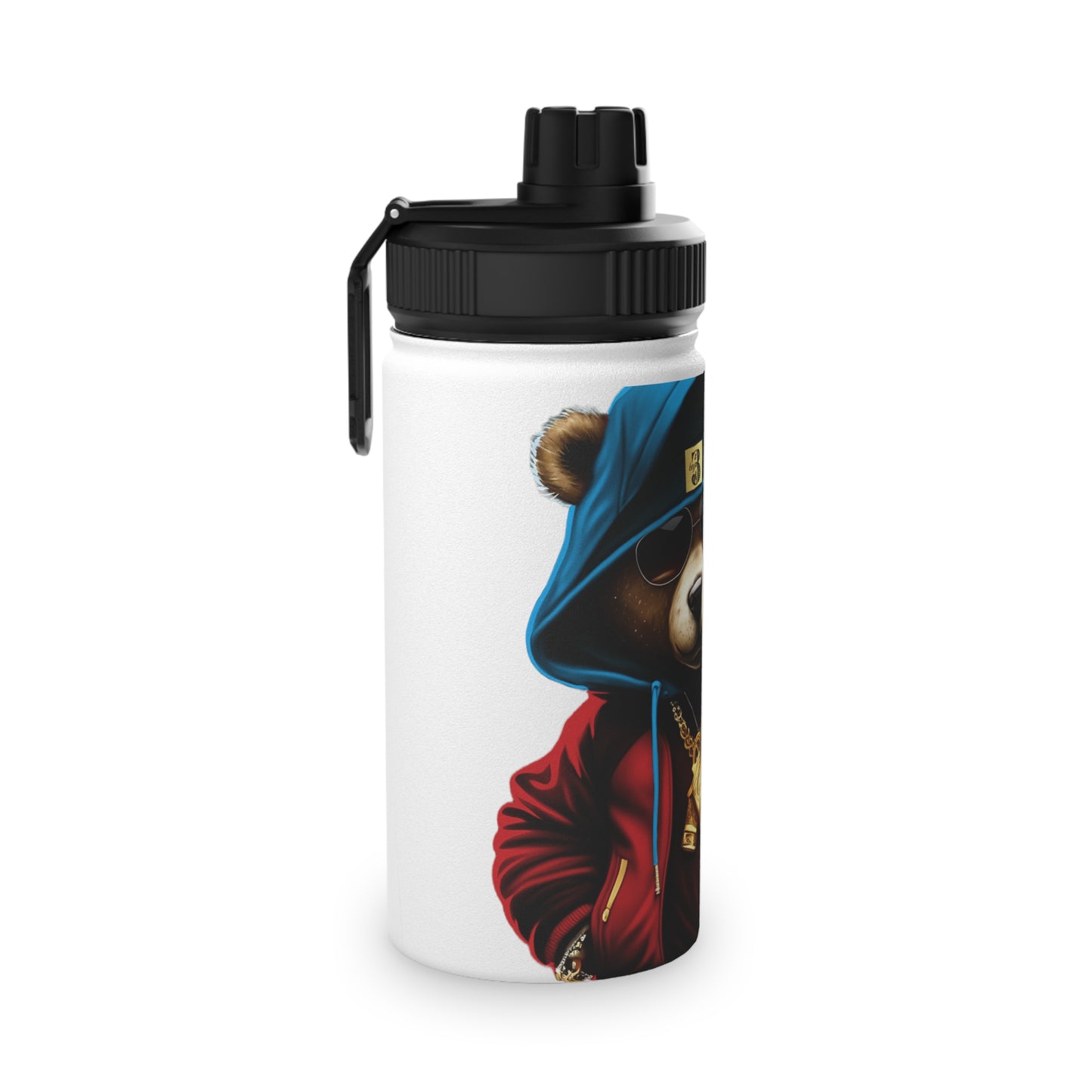 3keyz Cool Bear RWB Stainless Steel Water Bottle with Sports Lid