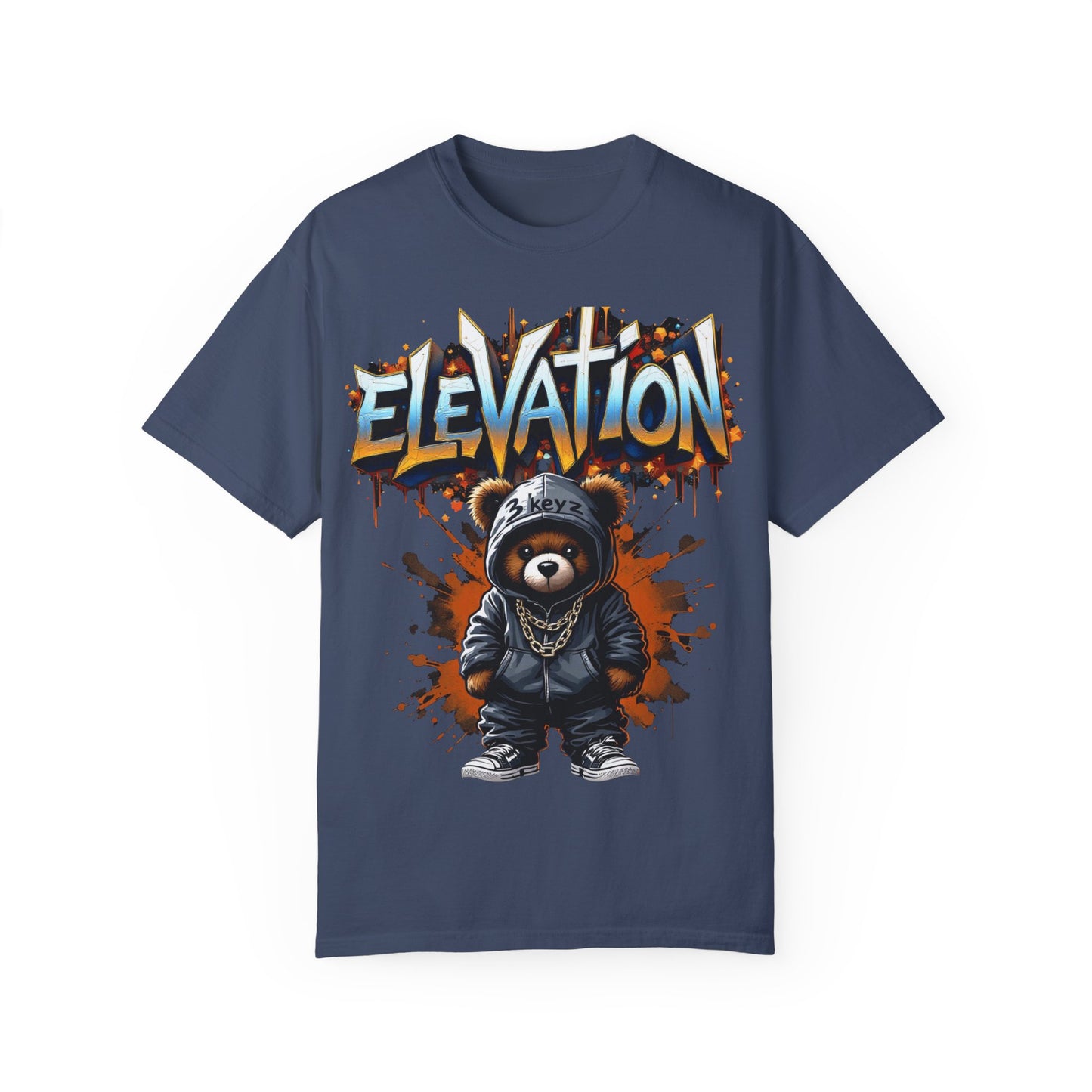 Street Drip T-shirt - Elevation Teddy Drip Orange Fierce
