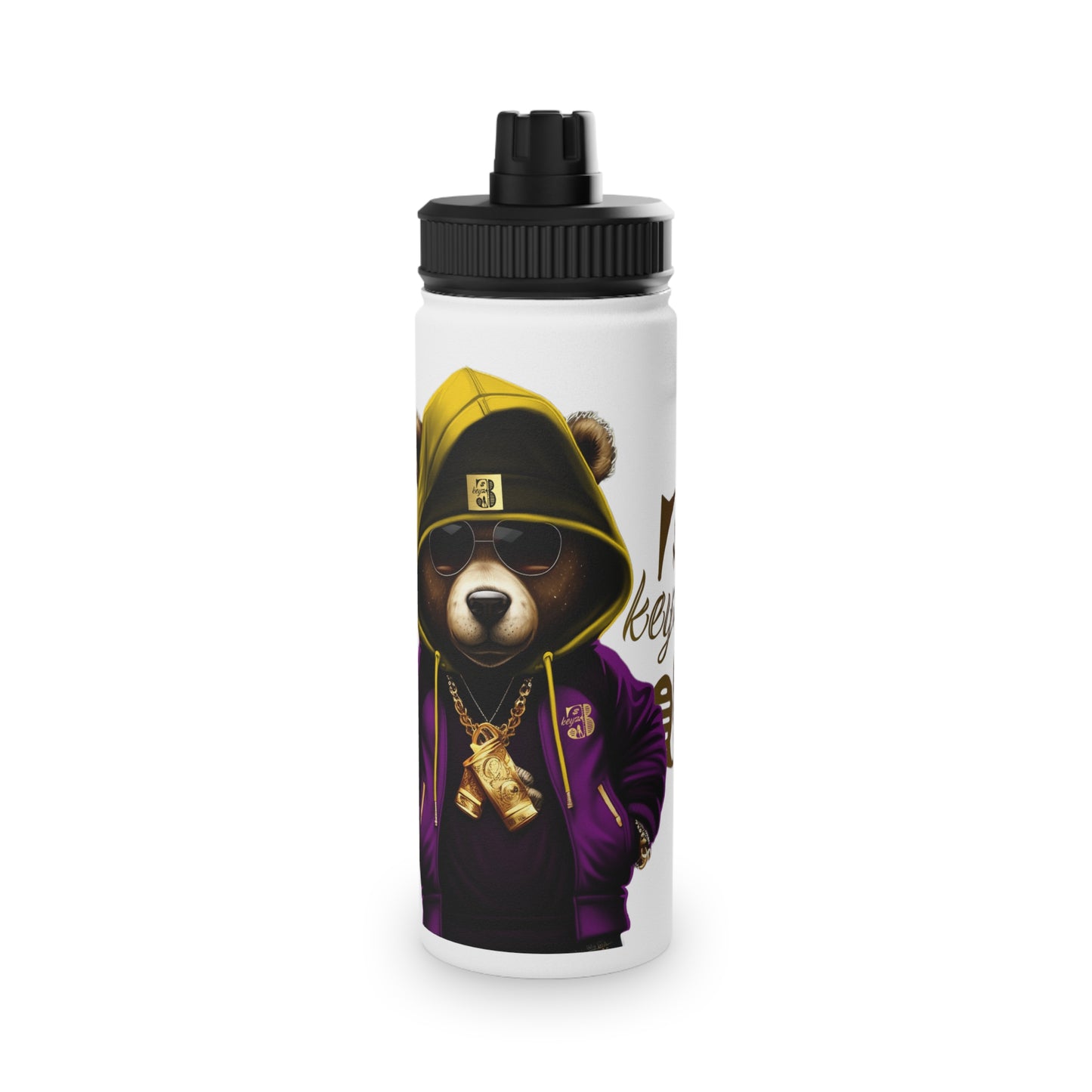 3keyz OG Purple&Gold Style Teddy Stainless Steel Sports Lid