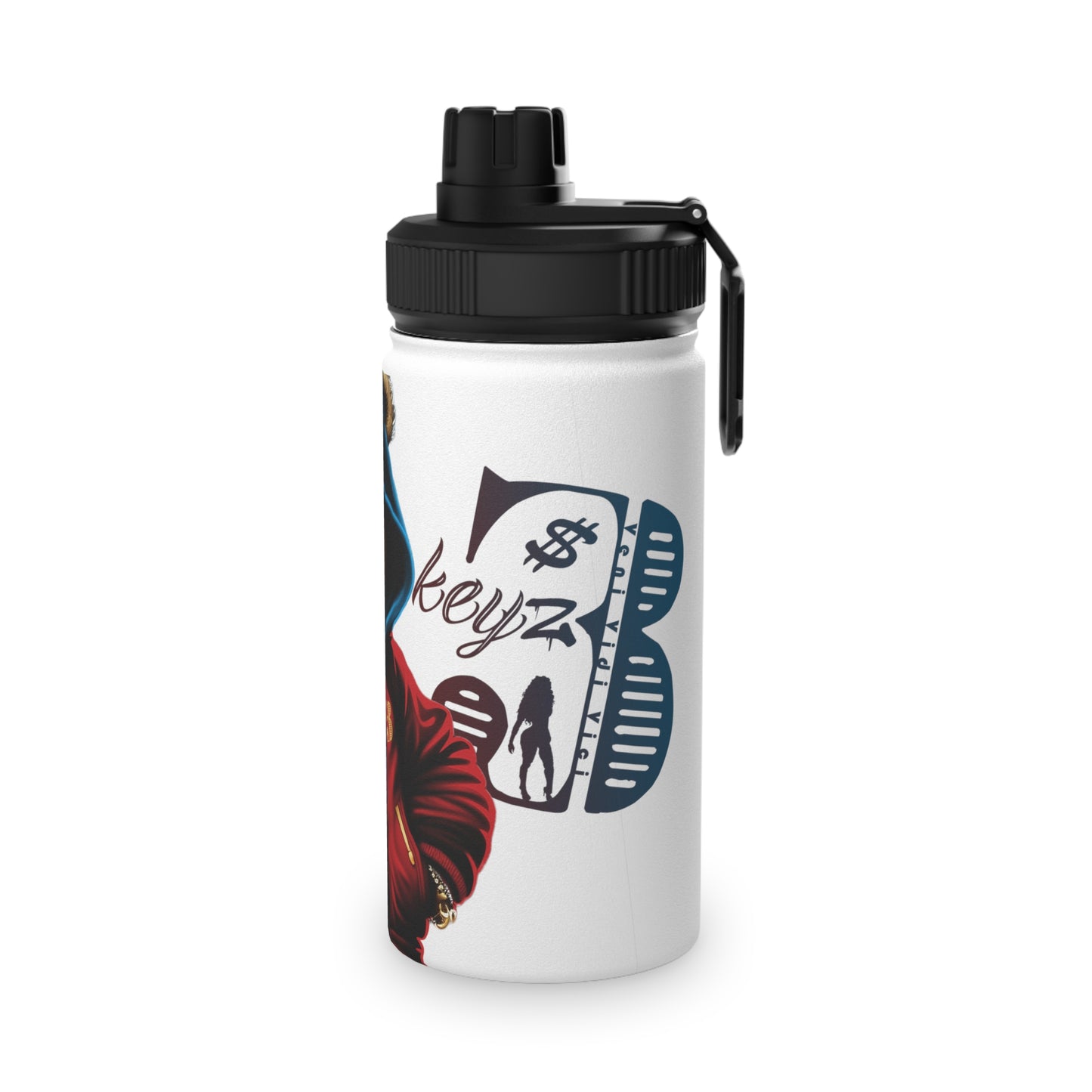 3keyz Cool Bear RWB Stainless Steel Water Bottle with Sports Lid