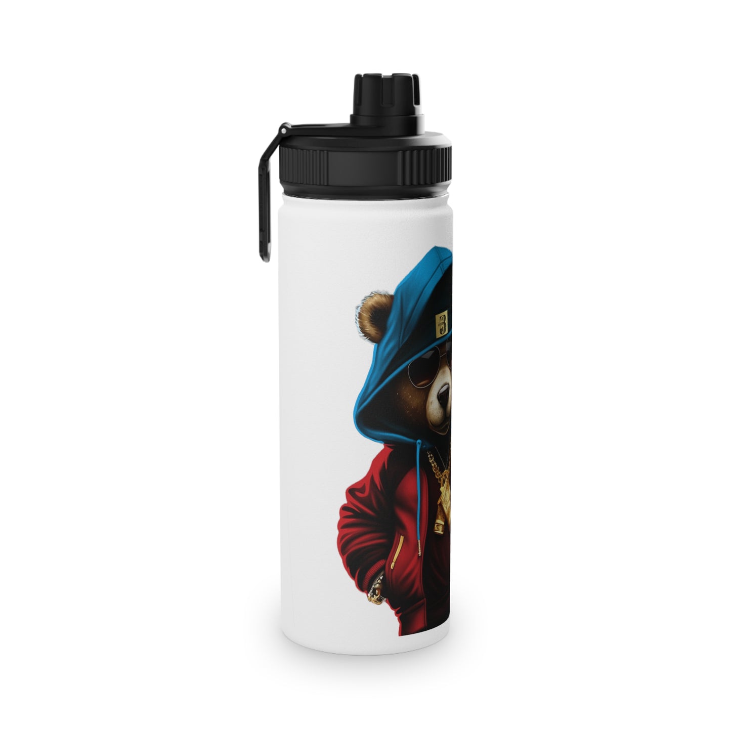 3keyz Cool Bear RWB Stainless Steel Water Bottle with Sports Lid