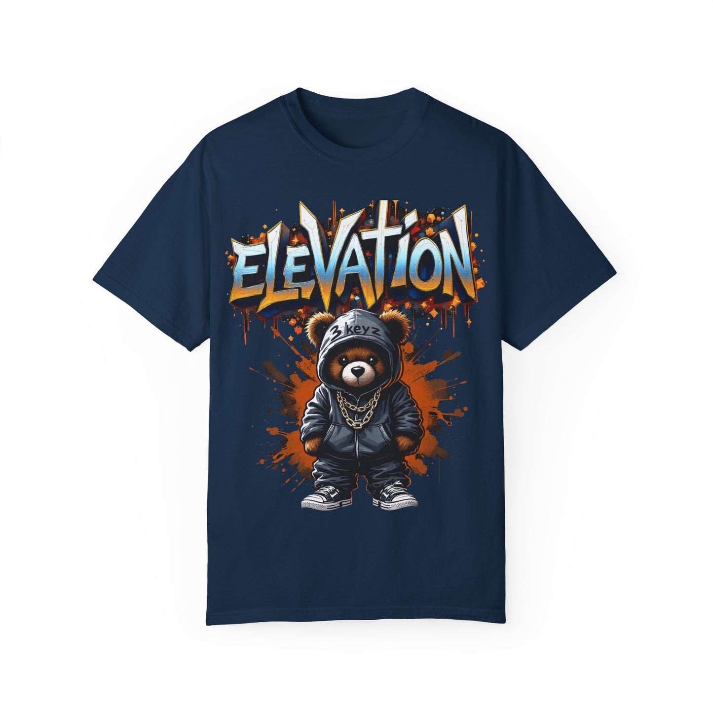 Street Drip T-shirt - Elevation Teddy Drip Orange Fierce
