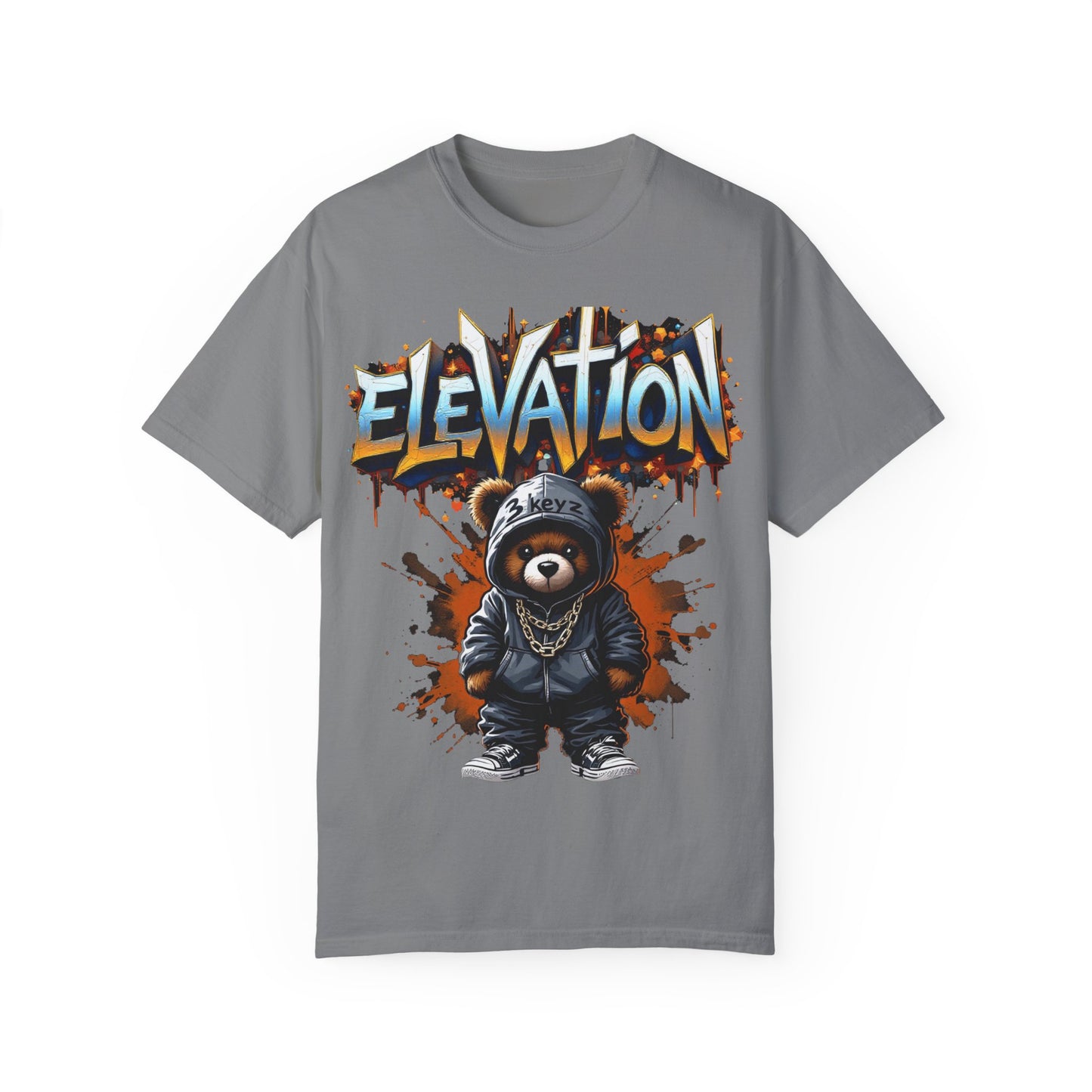 Street Drip T-shirt - Elevation Teddy Drip Orange Fierce
