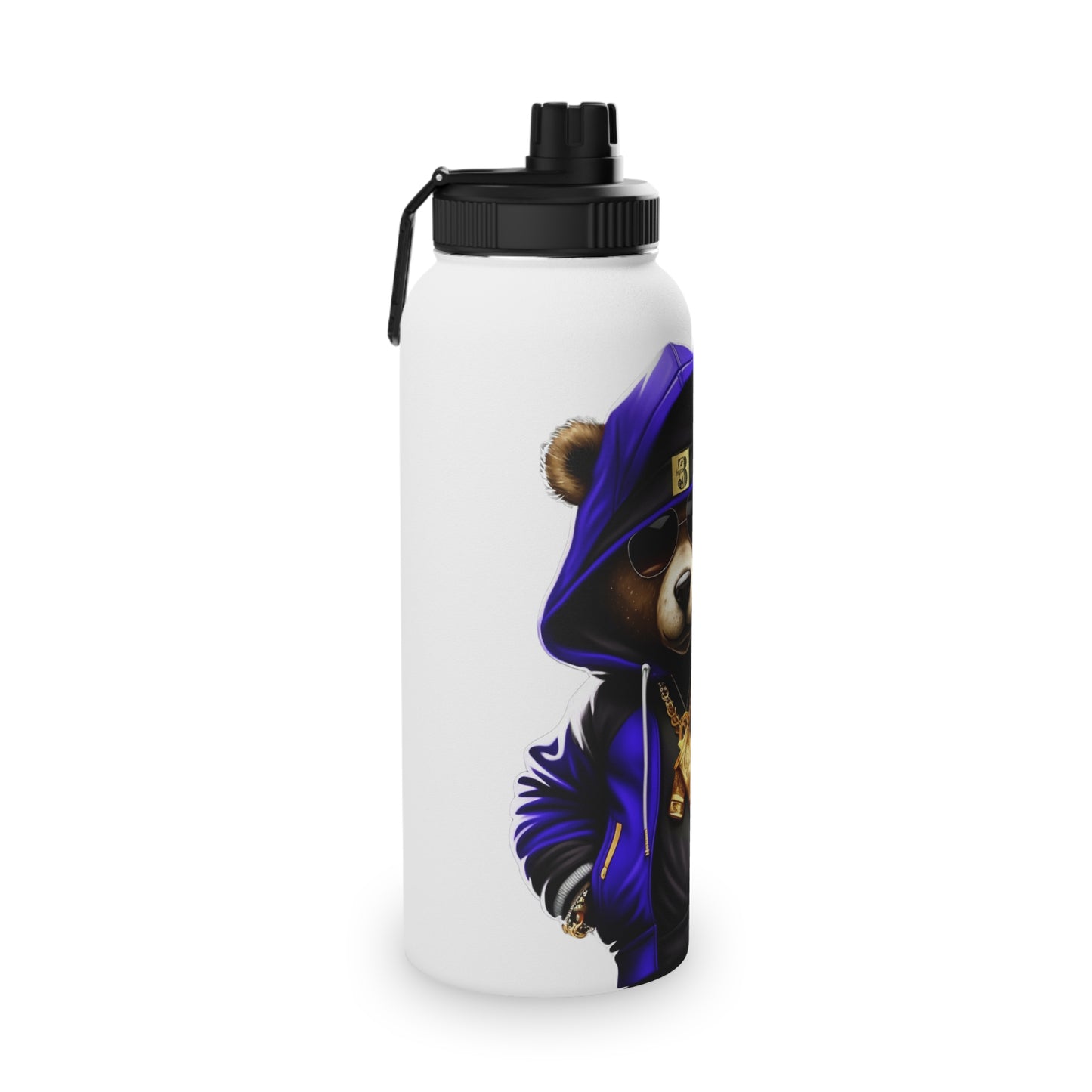 3keyz Cool Bear Blue Stainless Steel Water Bottle with Sports Lid