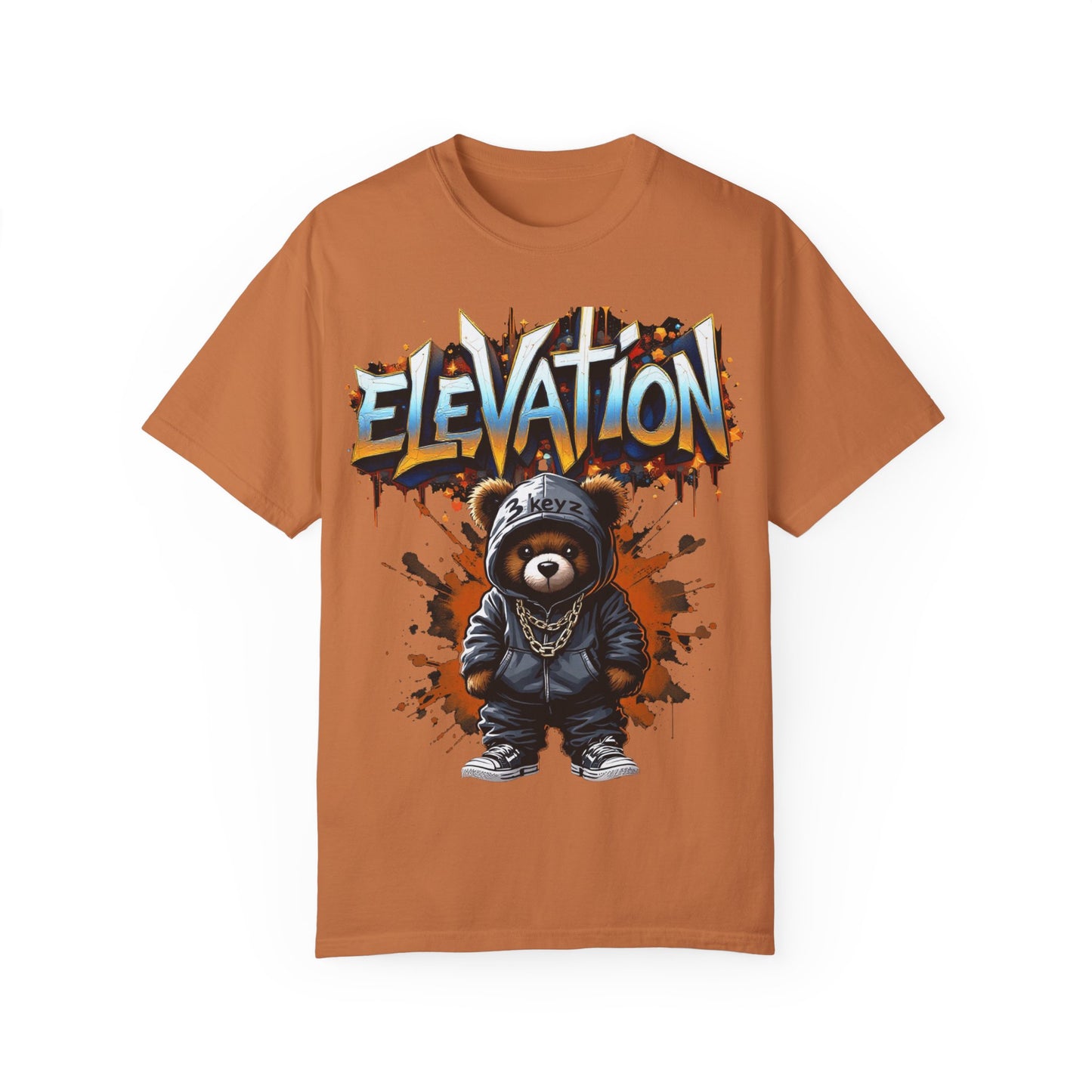 Street Drip T-shirt - Elevation Teddy Drip Orange Fierce