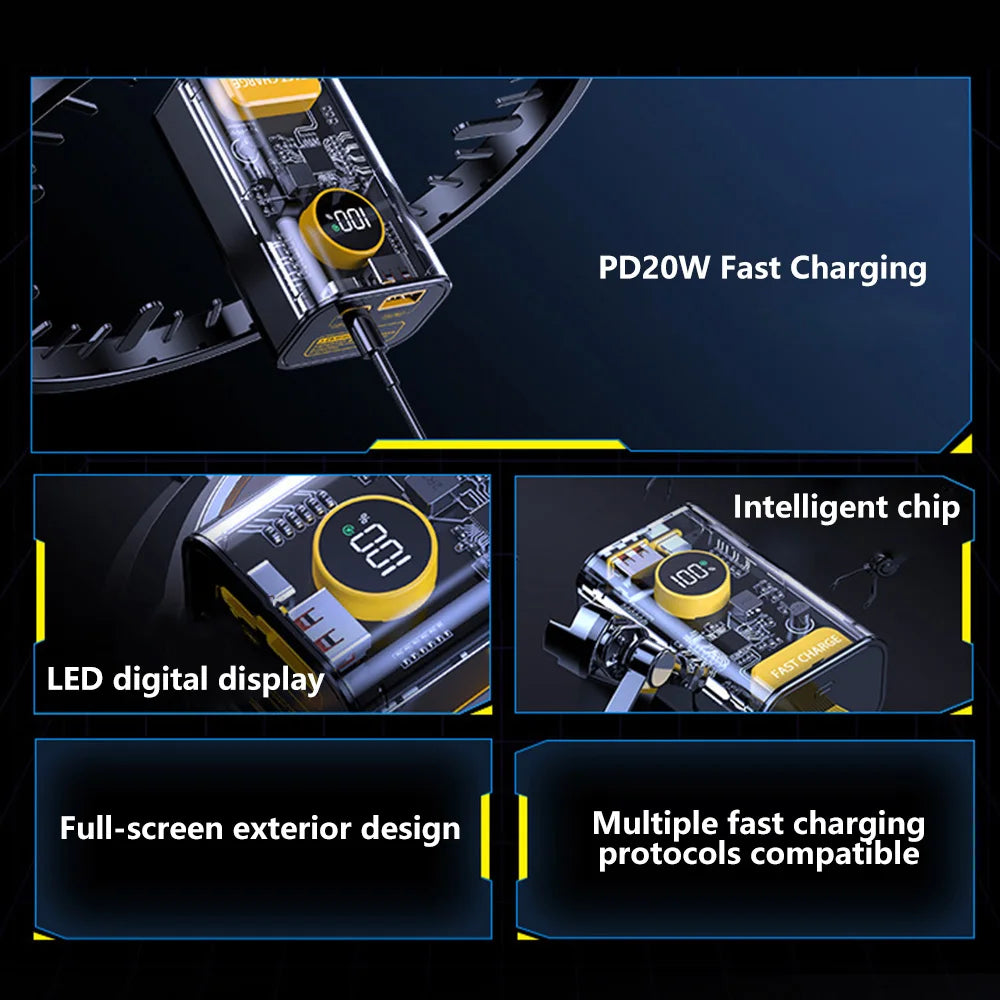 Custom Power Pro DIY Bank | PD 22.5W Fast-Charge Battery Case with Digital Display