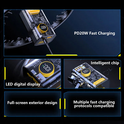 Custom Power Pro DIY Bank | PD 22.5W Fast-Charge Battery Case with Digital Display