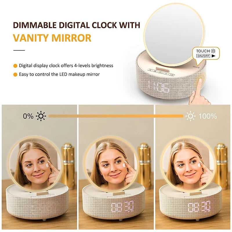 6-in-1 Smart Charging Station with Bluetooth Speaker & Alarm Clock | Modern Bedside Essential