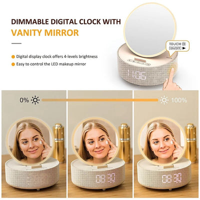 6-in-1 Smart Charging Station with Bluetooth Speaker & Alarm Clock | Modern Bedside Essential
