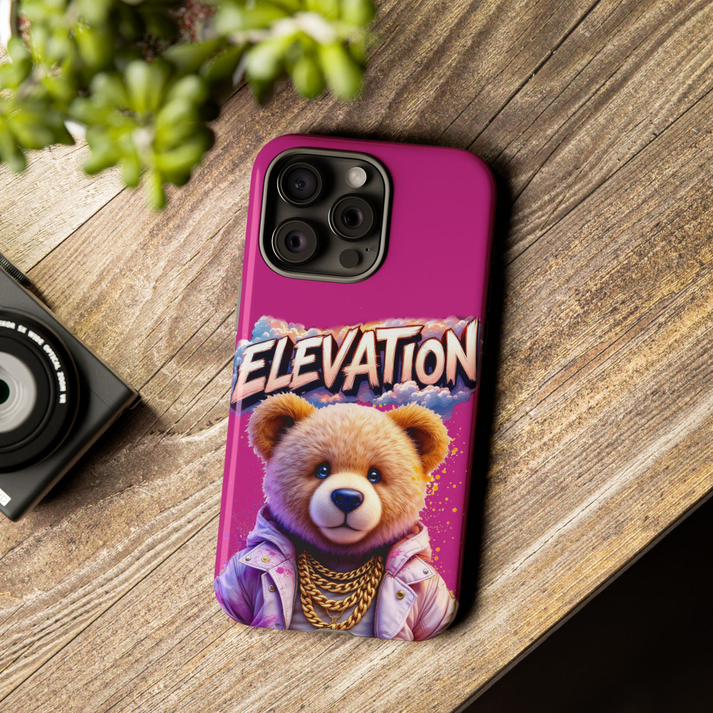 Elevated street drip Bear Pink Phone Case - Tough and Trendy Design