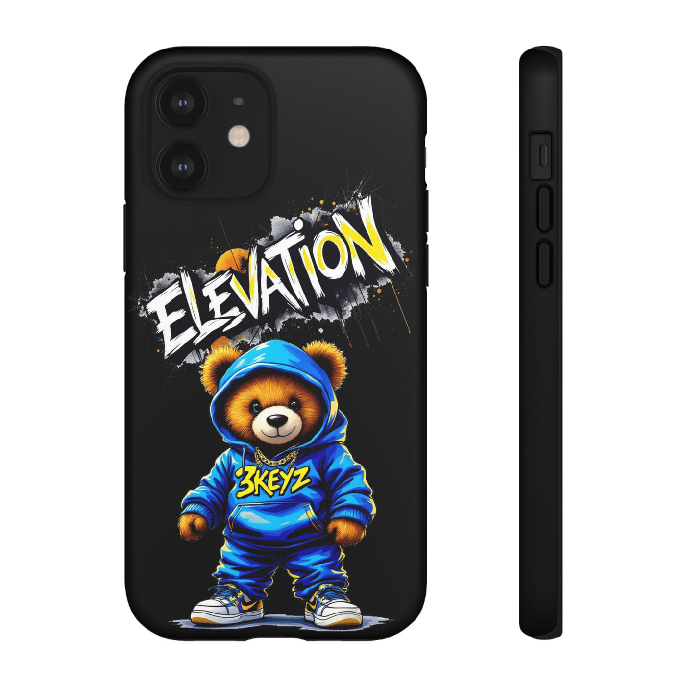 Elevated street drip Bear Black Phone Case - Tough and Trendy Design