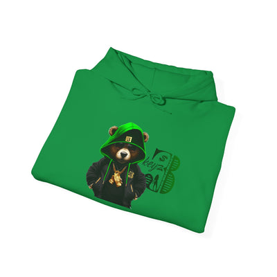 Unisex Hooded Sweatshirt 3keyz OG Teddy Drip Design Lime/Black