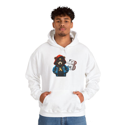 Unisex Hooded Sweatshirt 3keyz OG Teddy Drip Design Blue/Orange