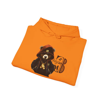 Unisex Hooded Sweatshirt 3keyz OG Teddy Drip Design Orange/Black