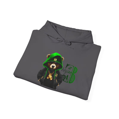 Unisex Hooded Sweatshirt 3keyz OG Teddy Drip Design Lime/Black