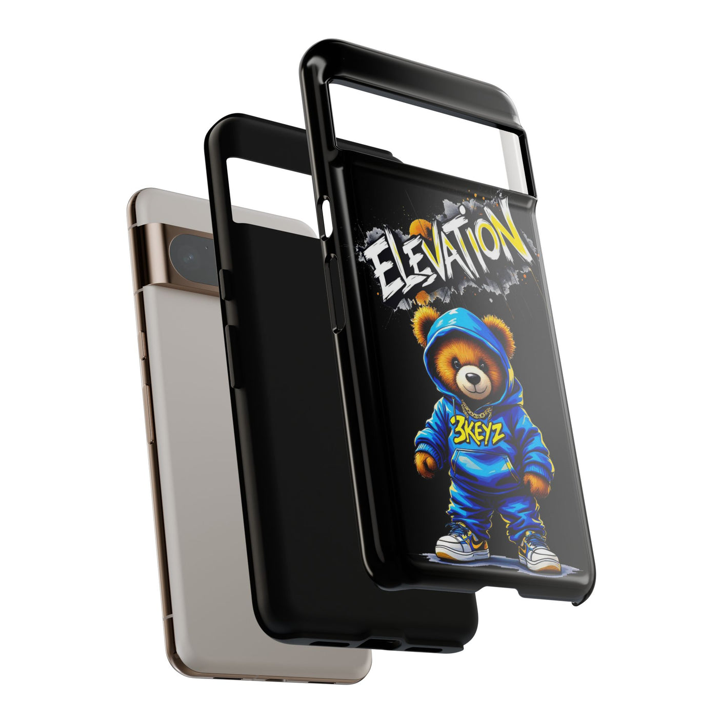 Elevated street drip Bear Black Phone Case - Tough and Trendy Design