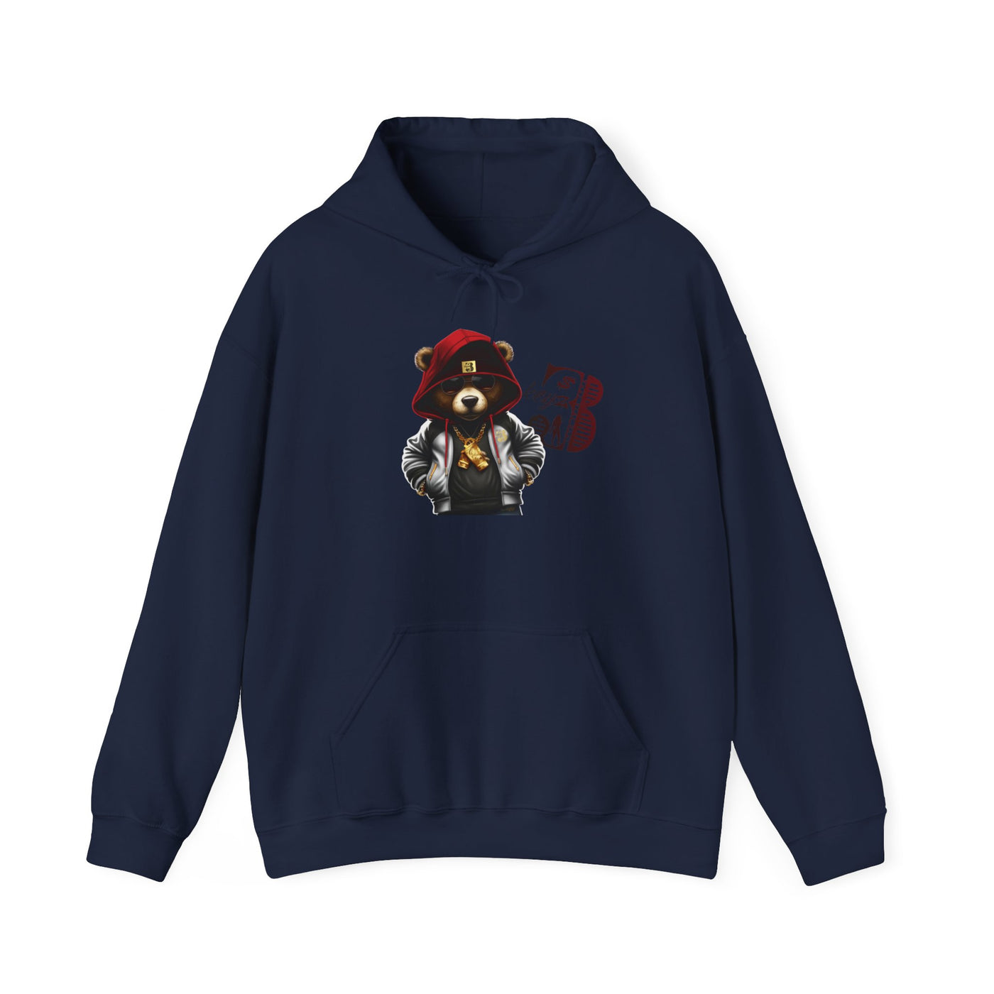 Unisex Hooded Sweatshirt 3keyz OG Teddy Drip Design Red/White