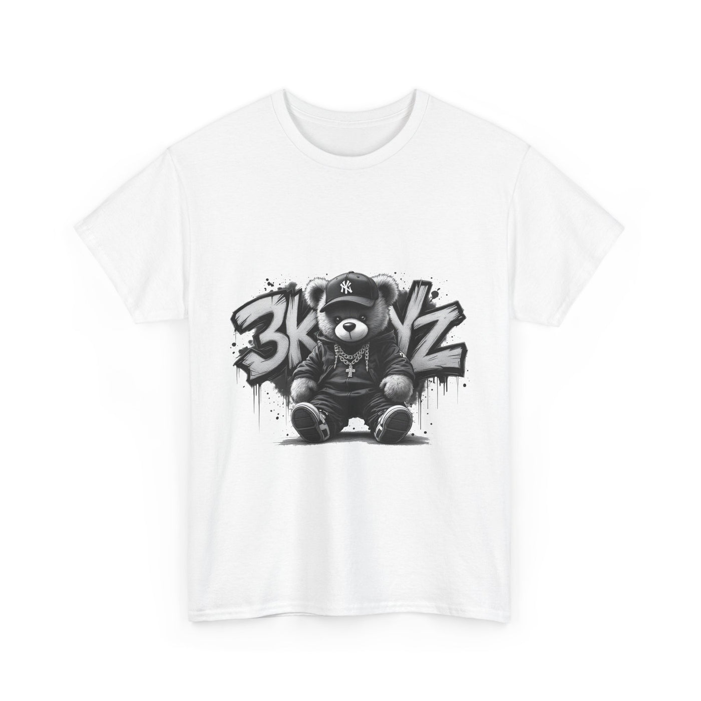 T-Shirt - 3keyz Teddy Drip B/W Unisex Heavy Cotton Tee