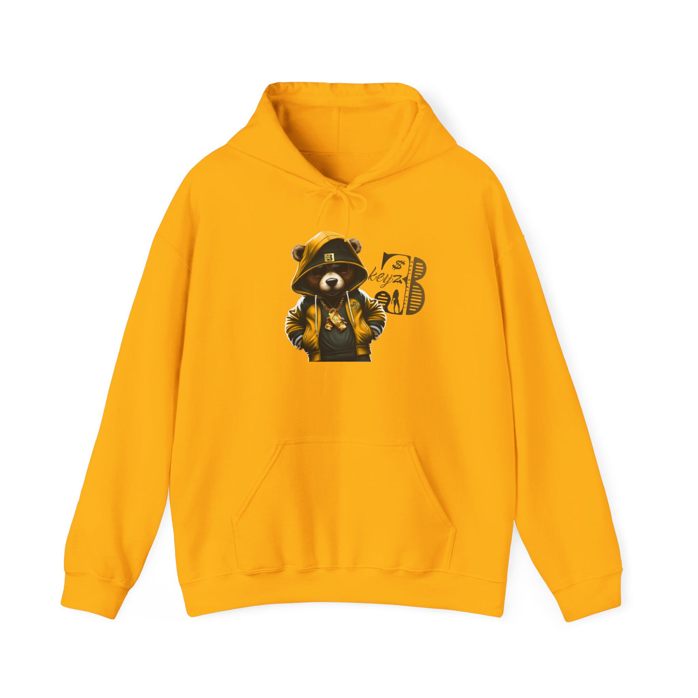 Unisex Hooded Sweatshirt 3keyz OG Teddy Drip Design Gold