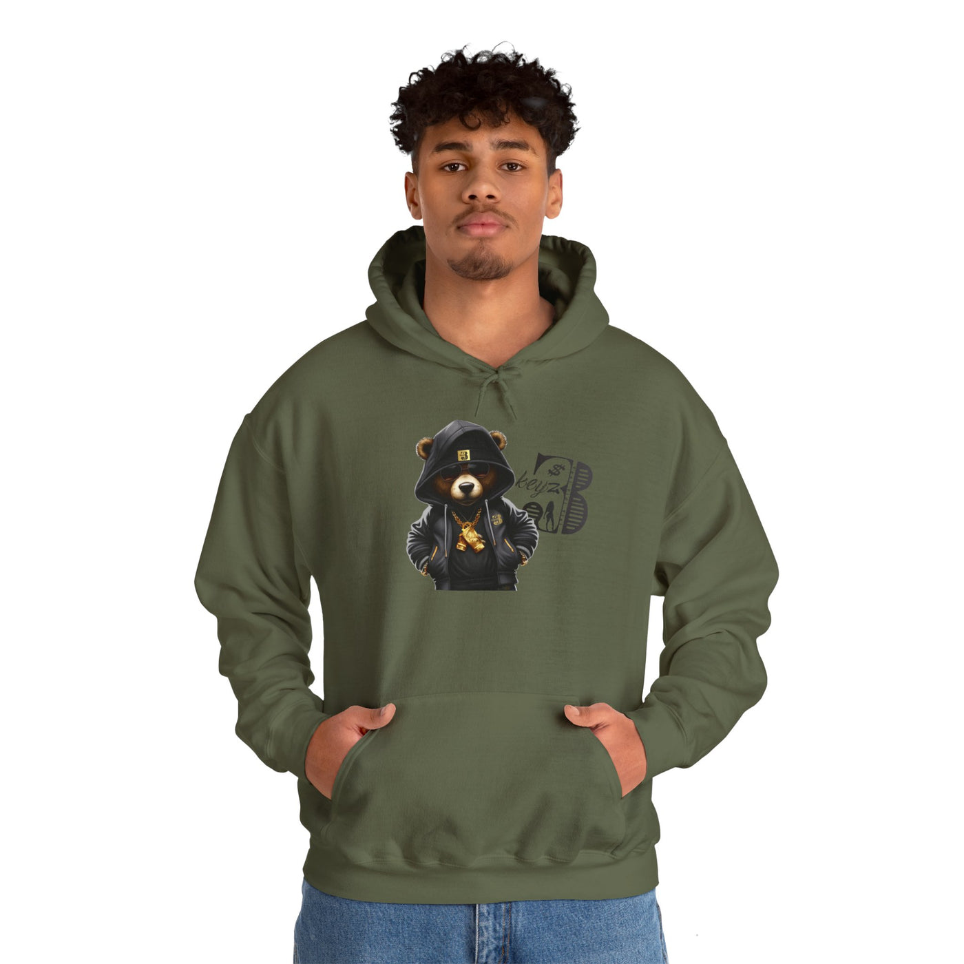Unisex Hooded Sweatshirt 3keyz OG Teddy Drip Design Grey