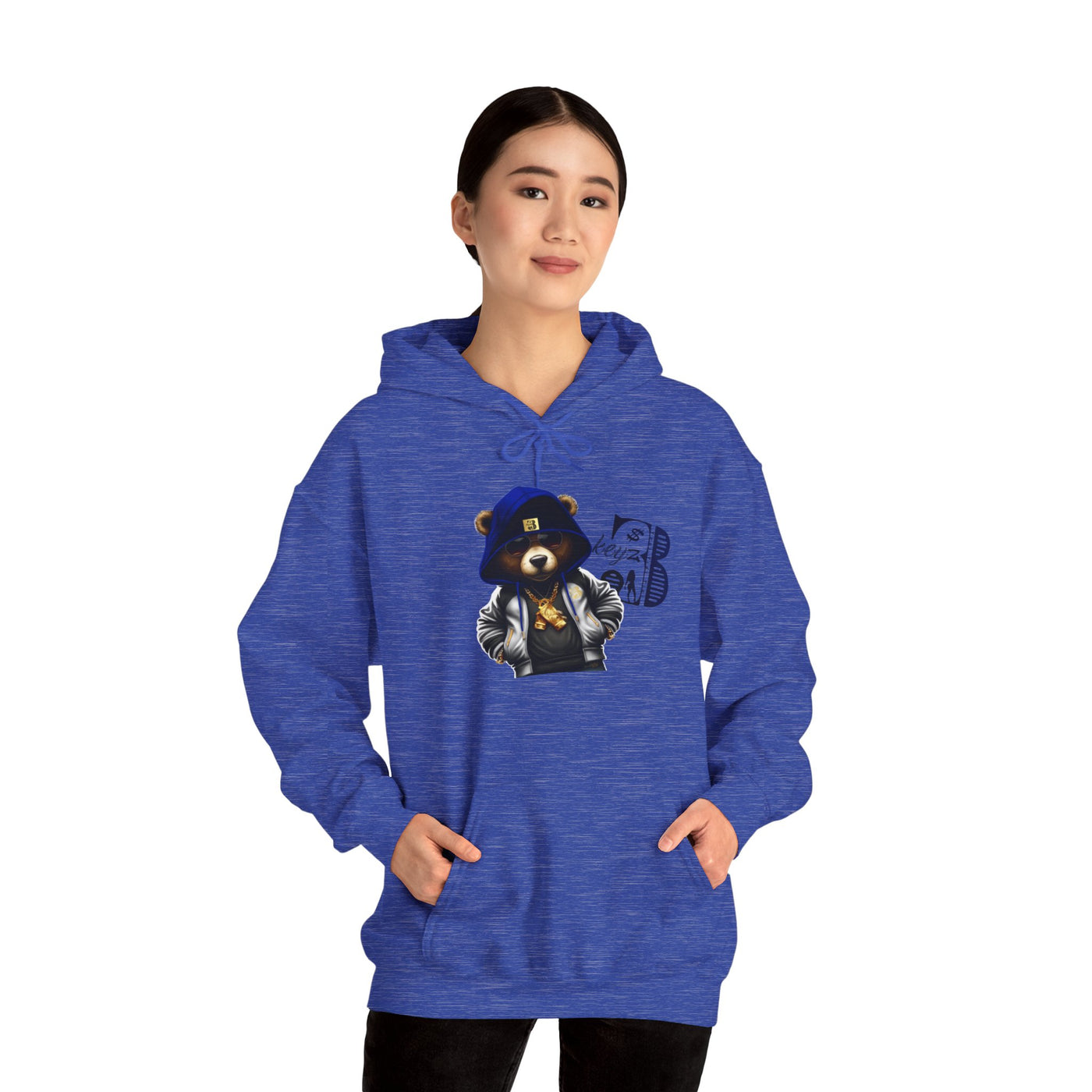 Unisex Hooded Sweatshirt 3keyz OG Teddy Drip Design Blue/Grey