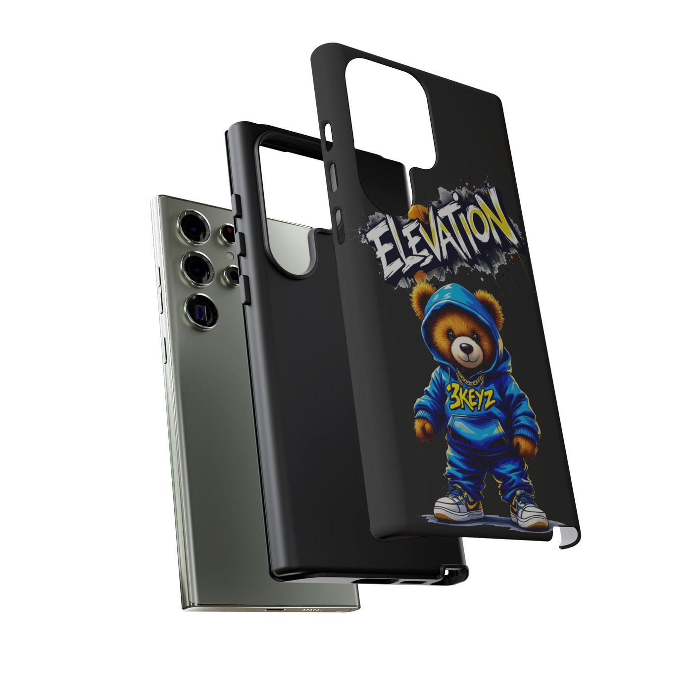 Elevated street drip Bear Black Phone Case - Tough and Trendy Design
