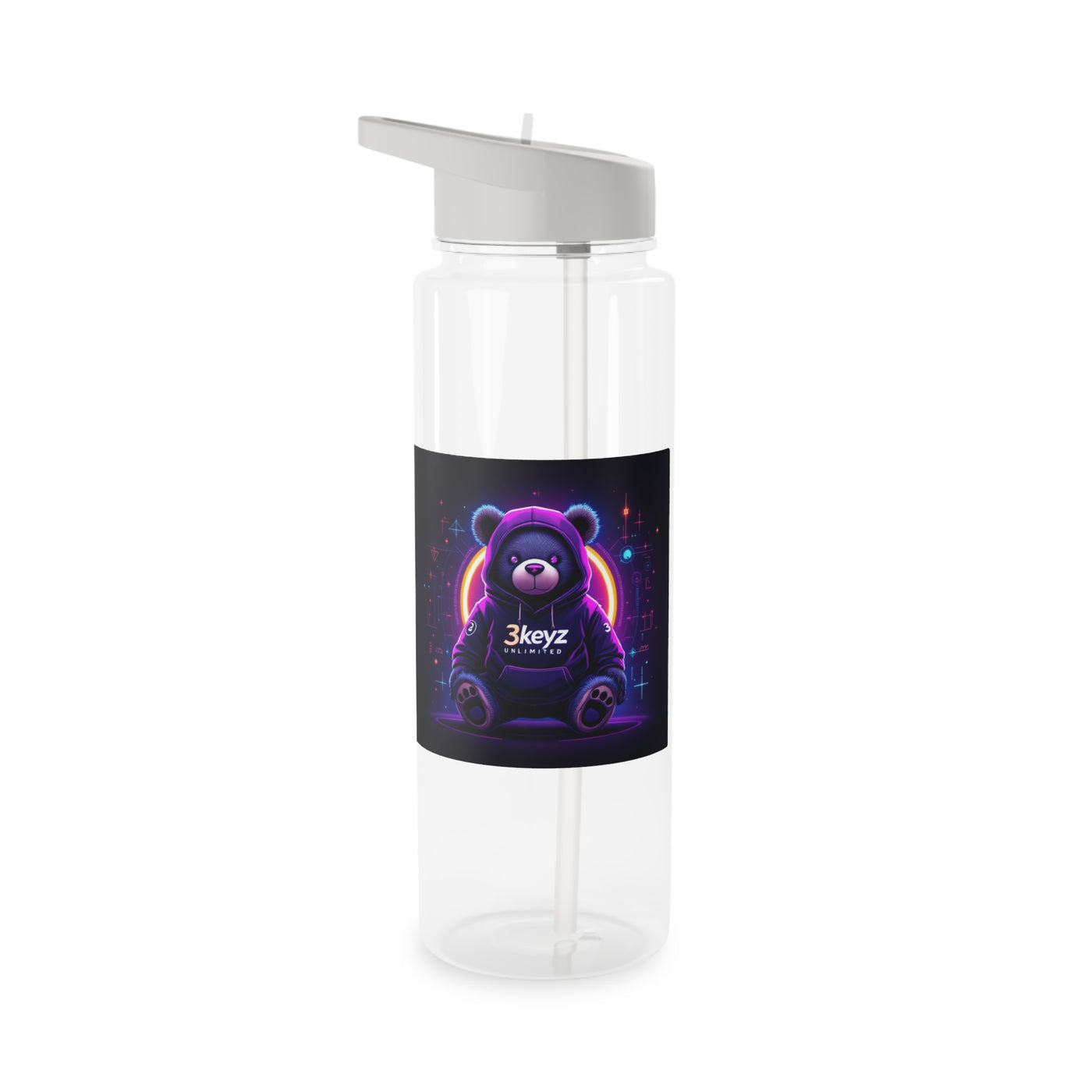 Tritan Water Bottle - Cyber Teddy Design