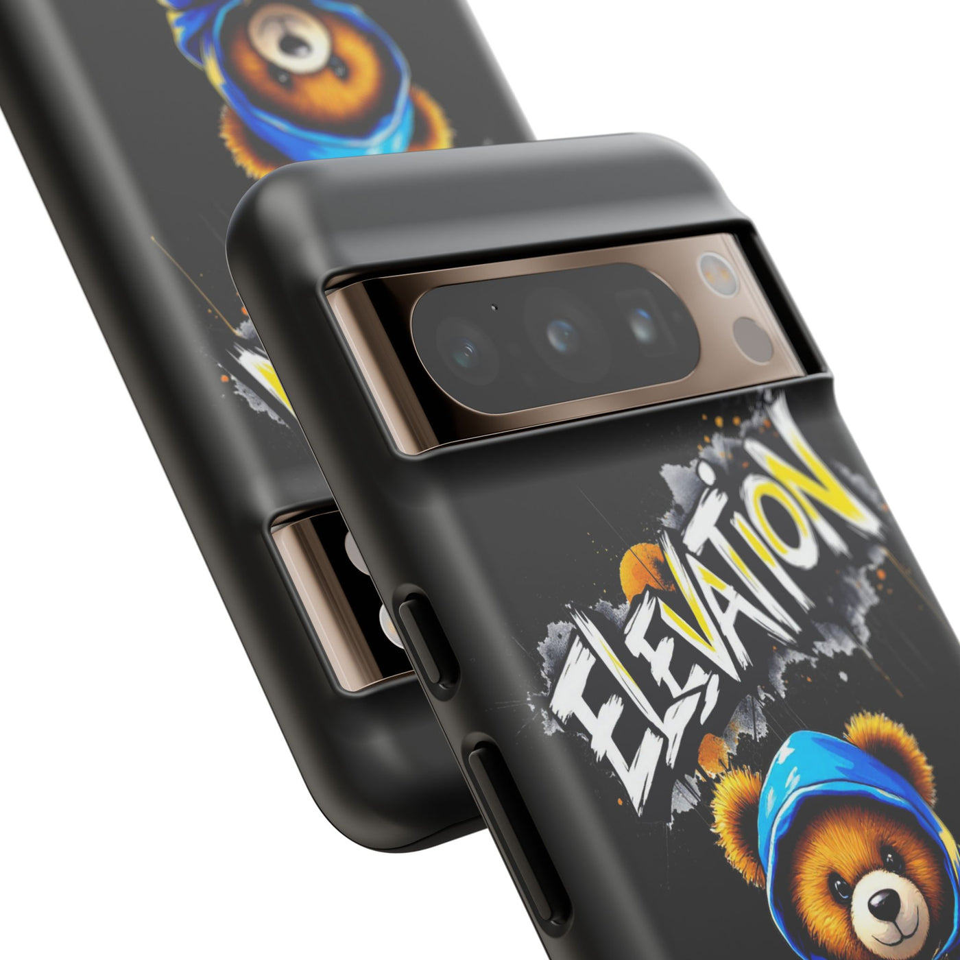 Elevated street drip Bear Black Phone Case - Tough and Trendy Design