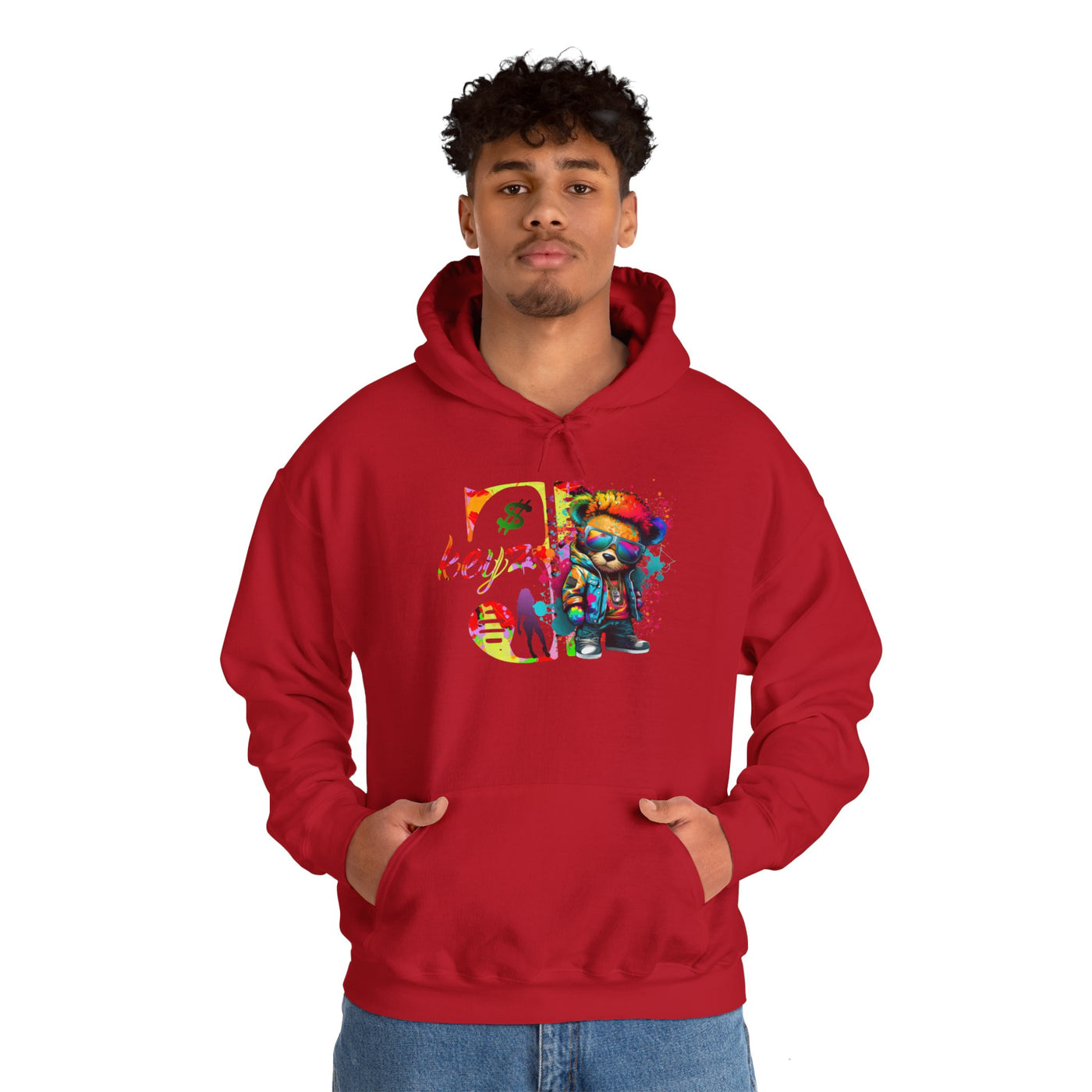 Unisex Hooded Sweatshirt 3keyz OG Teddy Drip Design Paint Splatter