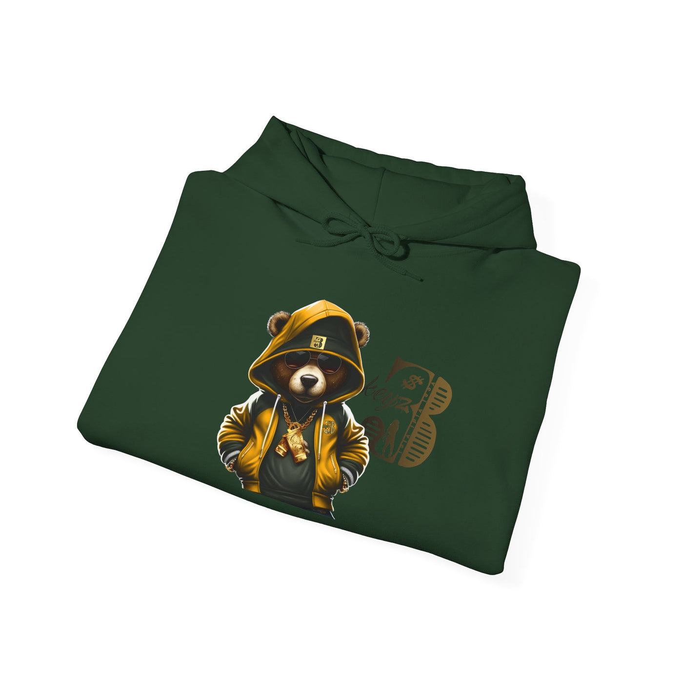 Unisex Hooded Sweatshirt 3keyz OG Teddy Drip Design Gold