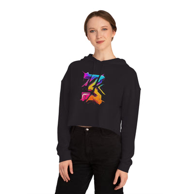 3keyz Big 3 colorway  Women’s Cropped Hooded Sweatshirt with Graphic Design