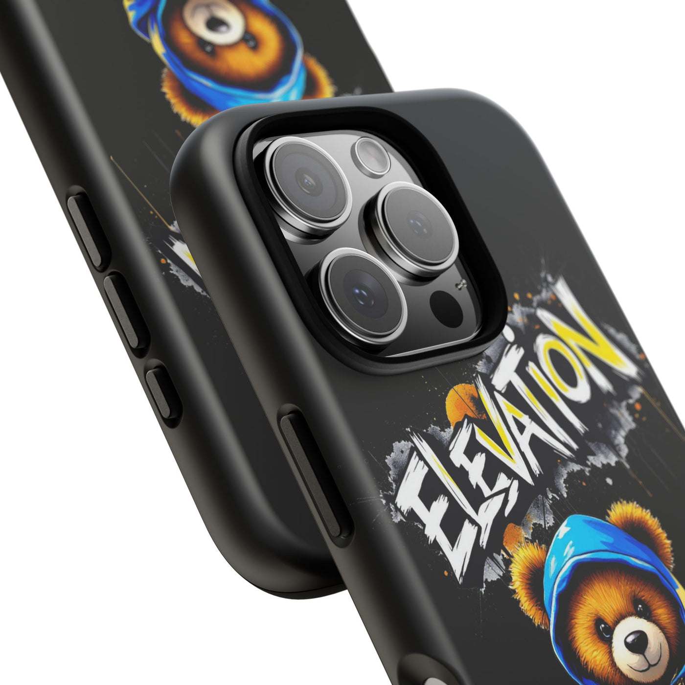 Elevated street drip Bear Black Phone Case - Tough and Trendy Design