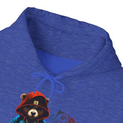 Unisex Hooded Sweatshirt 3keyz OG Teddy Drip Design Blue/Orange