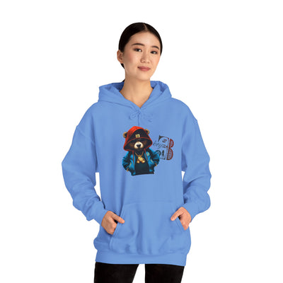 Unisex Hooded Sweatshirt 3keyz OG Teddy Drip Design Blue/Orange
