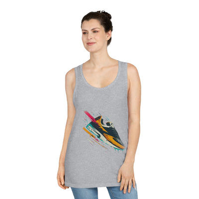 Athletic Tank Top with Shoe Drip Design