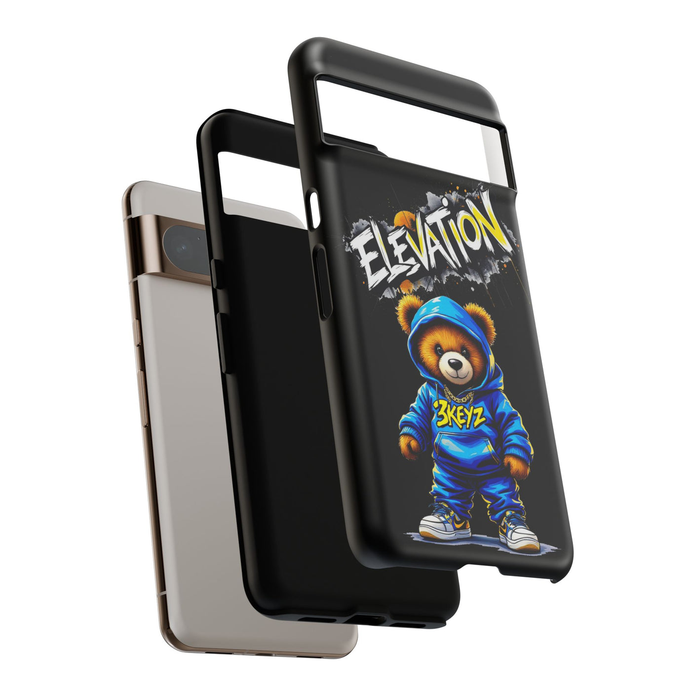 Elevated street drip Bear Black Phone Case - Tough and Trendy Design