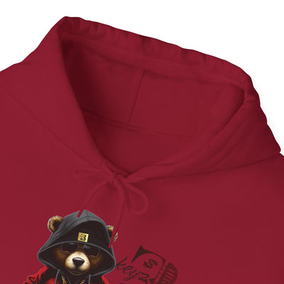 Unisex Hooded Sweatshirt 3keyz OG Teddy Drip Design Black/Red